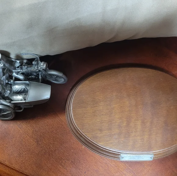 1992 Fine Pewter Harley Davidson Silver Motorcycle Sculpture #1919 Of 2,500 - Picture 5 of 9